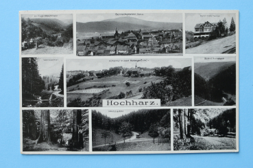 Ansichtskarte AK Benneckenstein 1930er Jahre Hotel Dicke Tanne Hohegeiß Straßen Wolfsbachmühle Architektur Ortsansicht Sachsen Anhalt